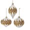 4" Glass Jeweled Ball, Onion and Drop Shape Ornaments, 3 Assorted